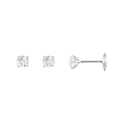 Boucles d'oreilles Atelier 17 Or Blanc 750/000 Diamant Synthétique Système Alpa