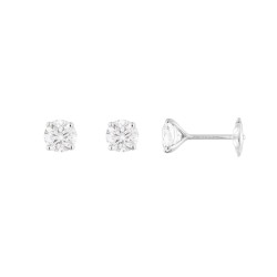Boucles d'oreilles Atelier 17 Or Blanc 750/000 Diamant Synthétique Système Alpa