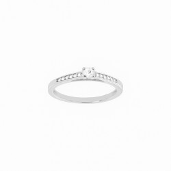 Bague Solitaire Accompagné Atelier 17 Or Blanc 750/000 Diamants Synthétiques