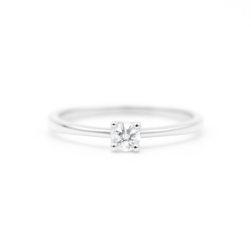 Bague Solitaire Atelier 17 Diamant Synthétique Or Blanc 750/000