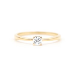 Bague Solitaire Atelier 17 Or Jaune 750/000 Diamants Synthétiques