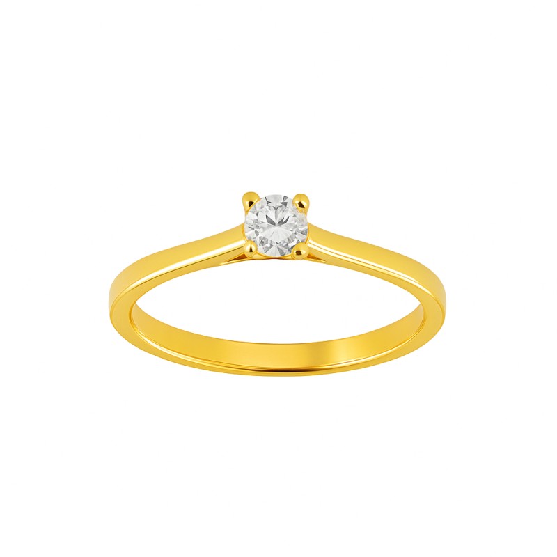 Bague Solitaire Atelier 17 Diamant Synthétique Or Jaune 750/000