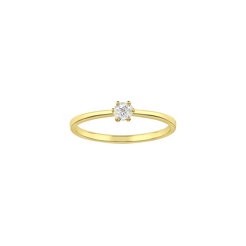 Bague Solitaire Atelier 17 Diamant Synthétique Or Jaune 750/000