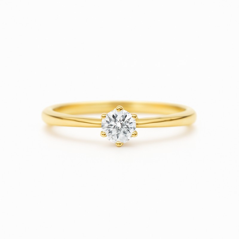 Bague Solitaire Atelier 17 Diamant Synthétique Or Jaune 750/000
