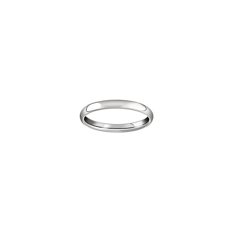 Alliance Or Blanc 750/000 - 1/2 Jonc Bombe Confort 2.5mm