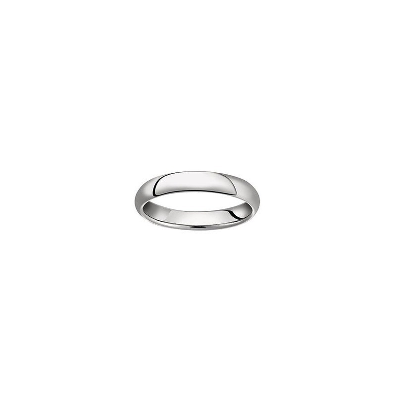 Alliance Or Blanc 375/000 - 1/2 Jonc Bombe Confort 3.5mm