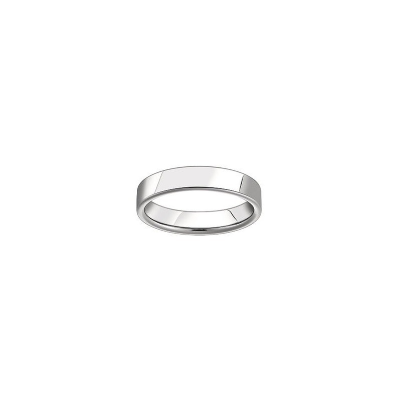 Alliance Or Blanc 750/000 - Ruban Plat Confort 4mm