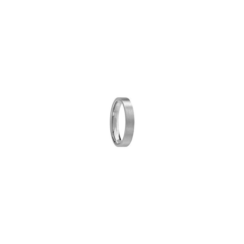 Alliance Or Blanc 750/000 - Ruban Plat Confort Brosse 4mm