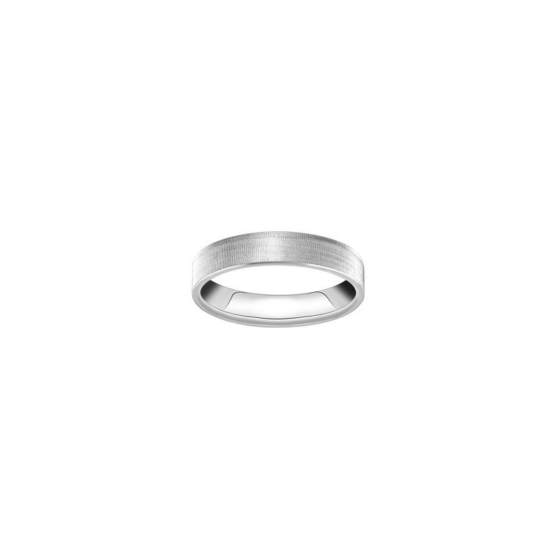 Alliance Or Blanc 750/000 - Ruban Plat Confort Mate 4mm
