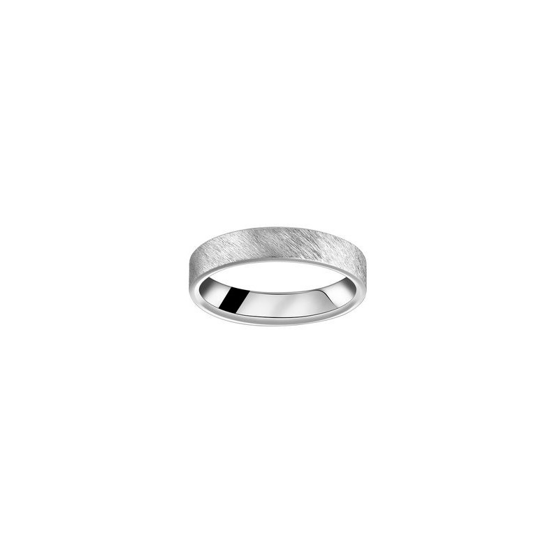Alliance Or Blanc 750/000 - Ruban Plat Confort Grive 4mm