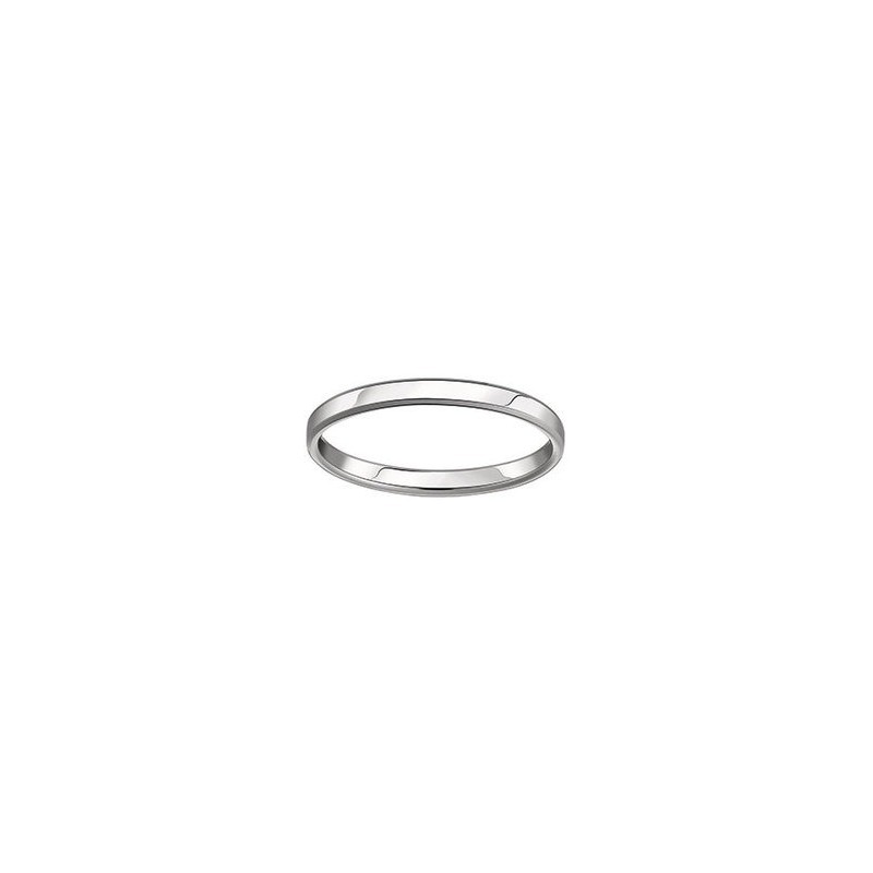 Alliance Or Blanc 750/000 - Ruban Bombe Standard 2mm