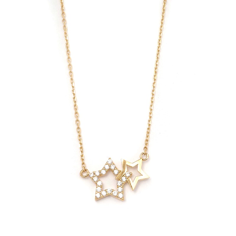 Collier Carador Or Jaune 375/000 Oxydes de zirconium - Etoiles