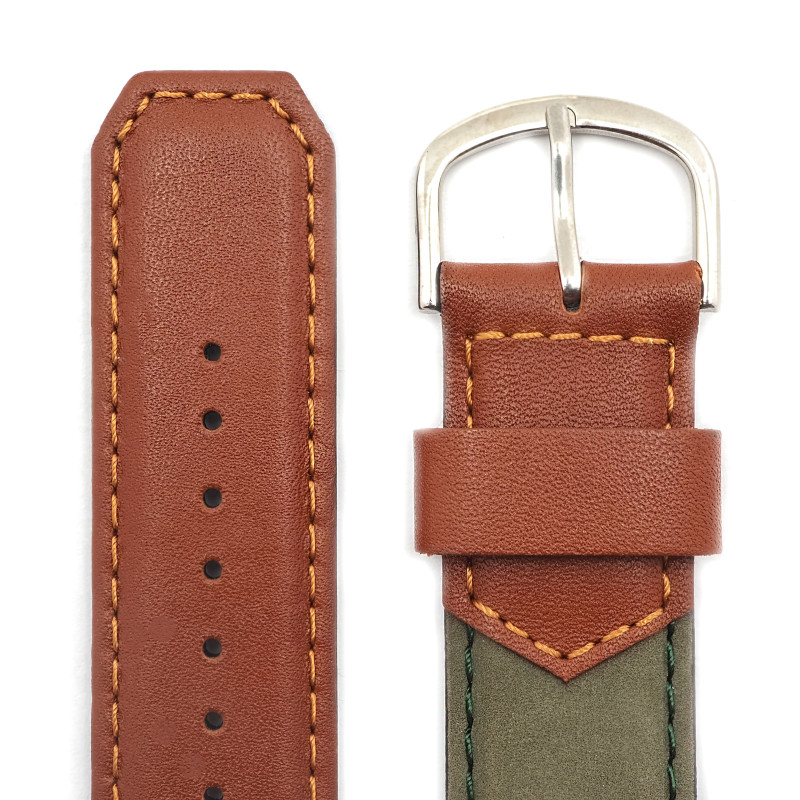 Bracelet Montre Casio Cuir Marron Vert