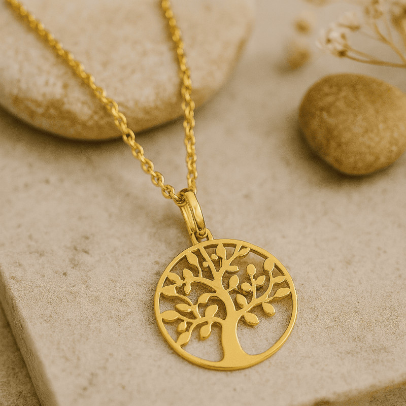 Collier fantaisie Carador en  or jaune 750/000 motif arbre de vie