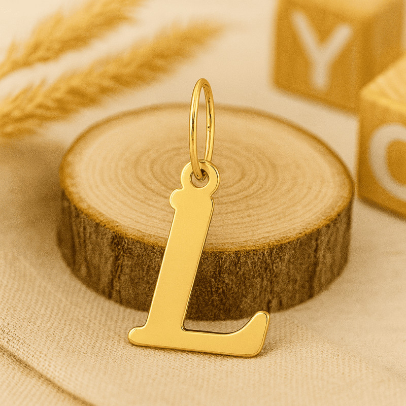 Pendentif initiale L en or jaune 750/000