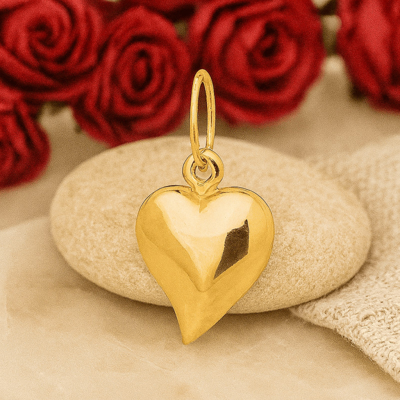 Pendentif cœur en or jaune 750/000