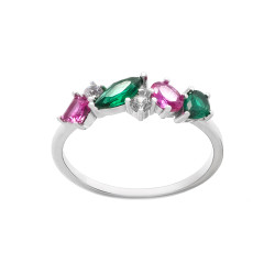 Bague Femme SilverPop argent - oxydes de zirconium colorés