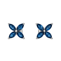 Boucles d'oreilles Clous Silver Pop Fleur argent