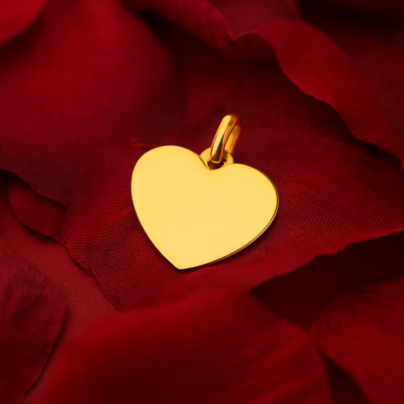 Pendentif Carador coeur épais or jaune 750/000