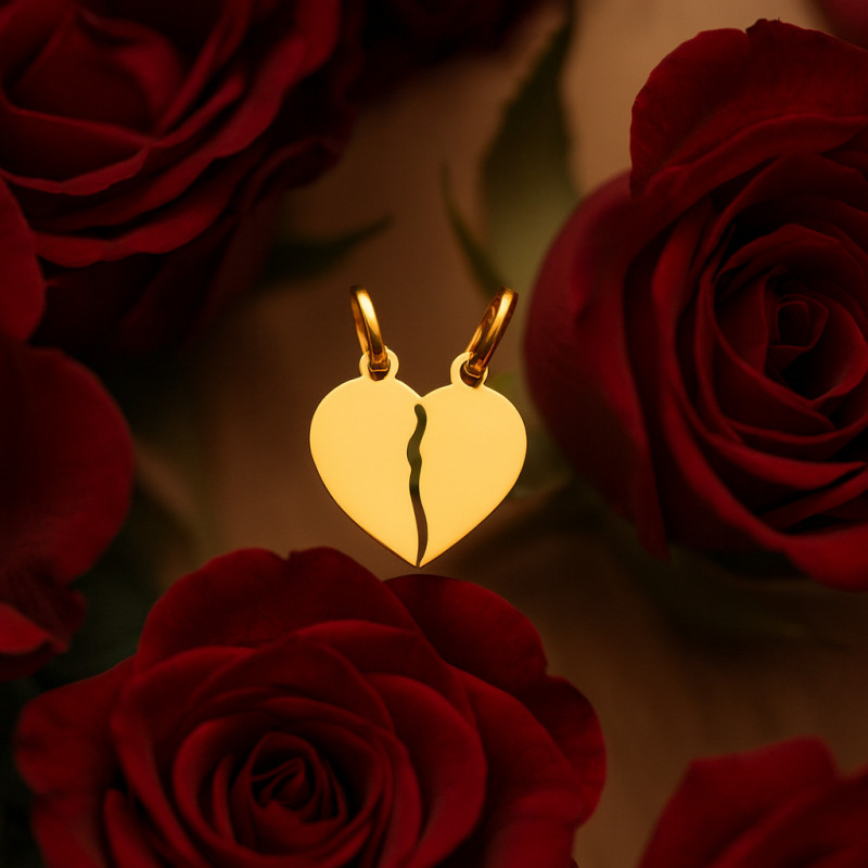 Pendentif double coeur Carador or jaune 750/000