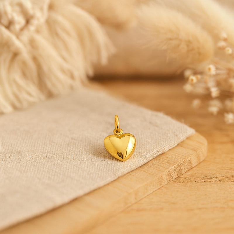 Pendentif en cœur relief en or jaune 750/000 CARADOR