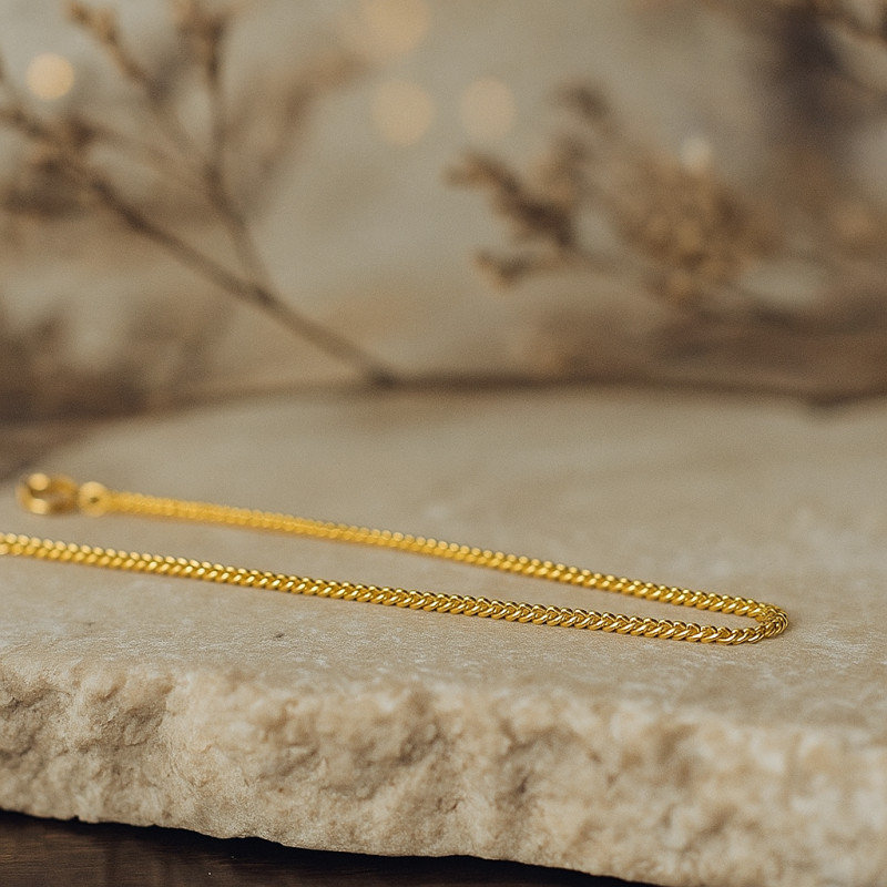 Chaine Carador Or jaune 750/000 Maille gourmette 45 cm