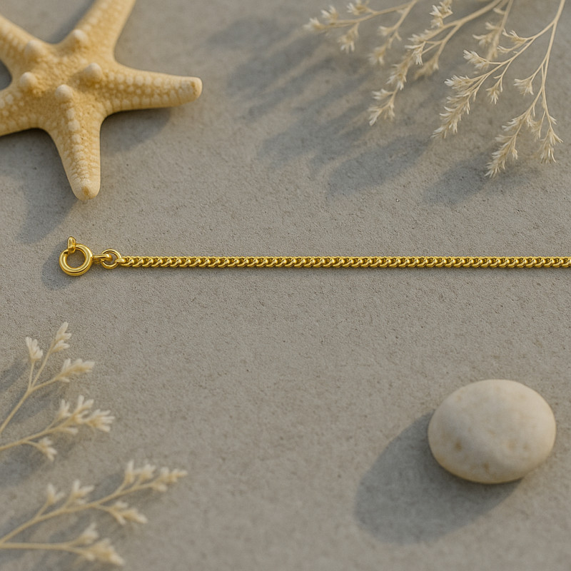 Collier CARADOR or jaune 750/000 maille gourmette 45 cm