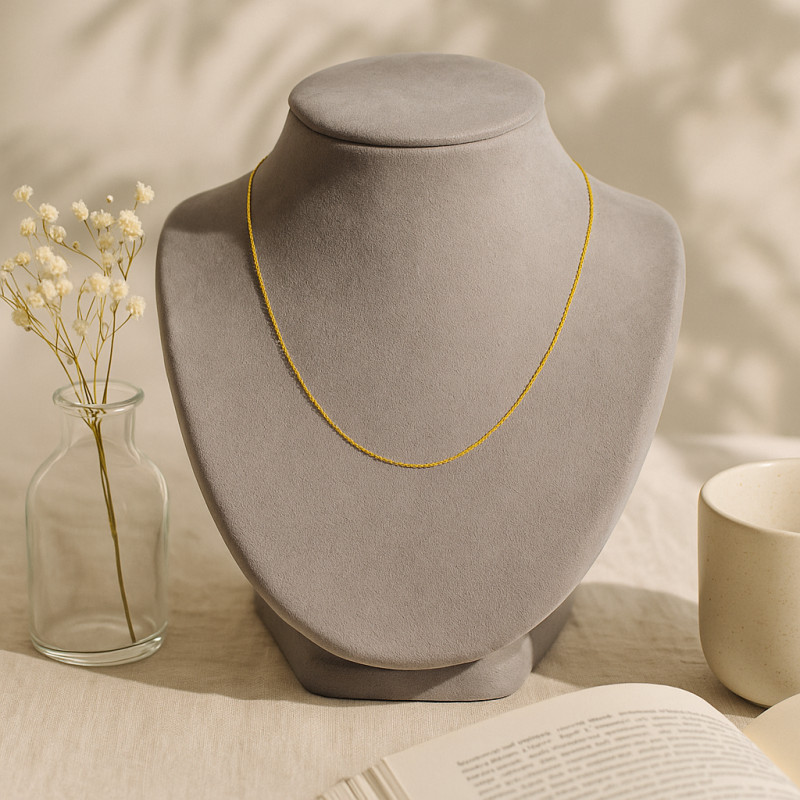 Chaine Carador Or jaune 750/000 Maille forçat fine 50 cm
