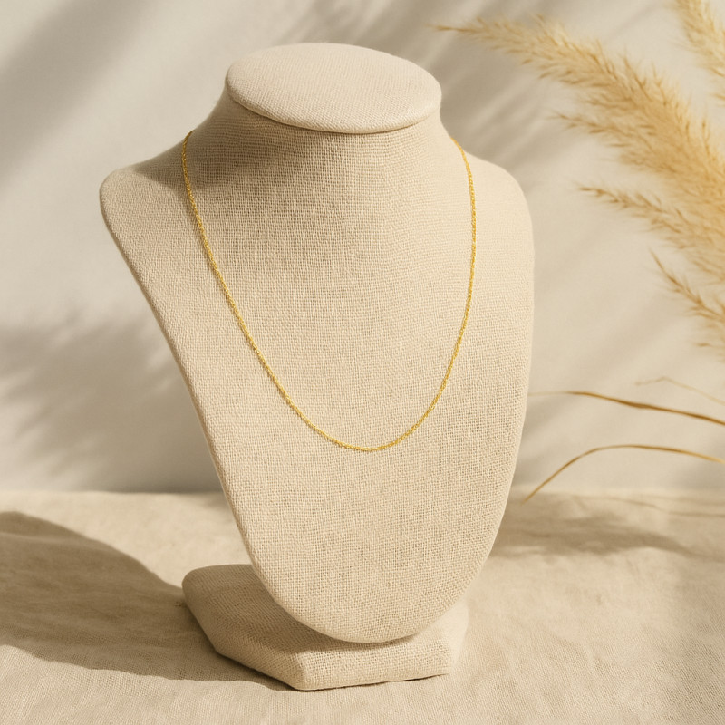 Chaine Carador Or jaune 750/000 Maille forçat fine 45 cm