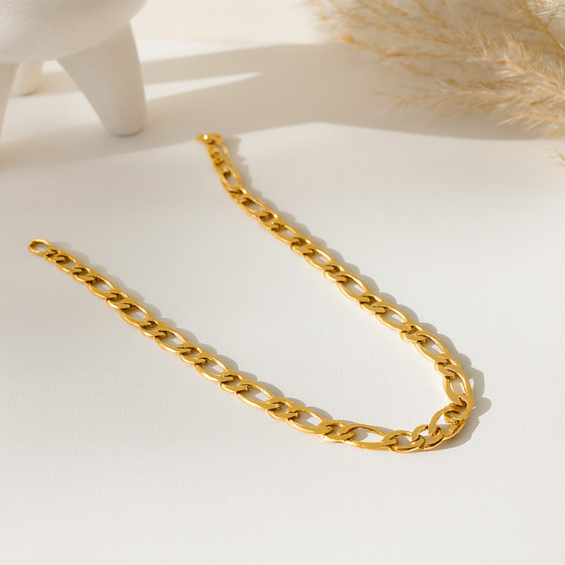 Chaine Carador Or jaune 750/000 Maille alternée 1/1 45 cm