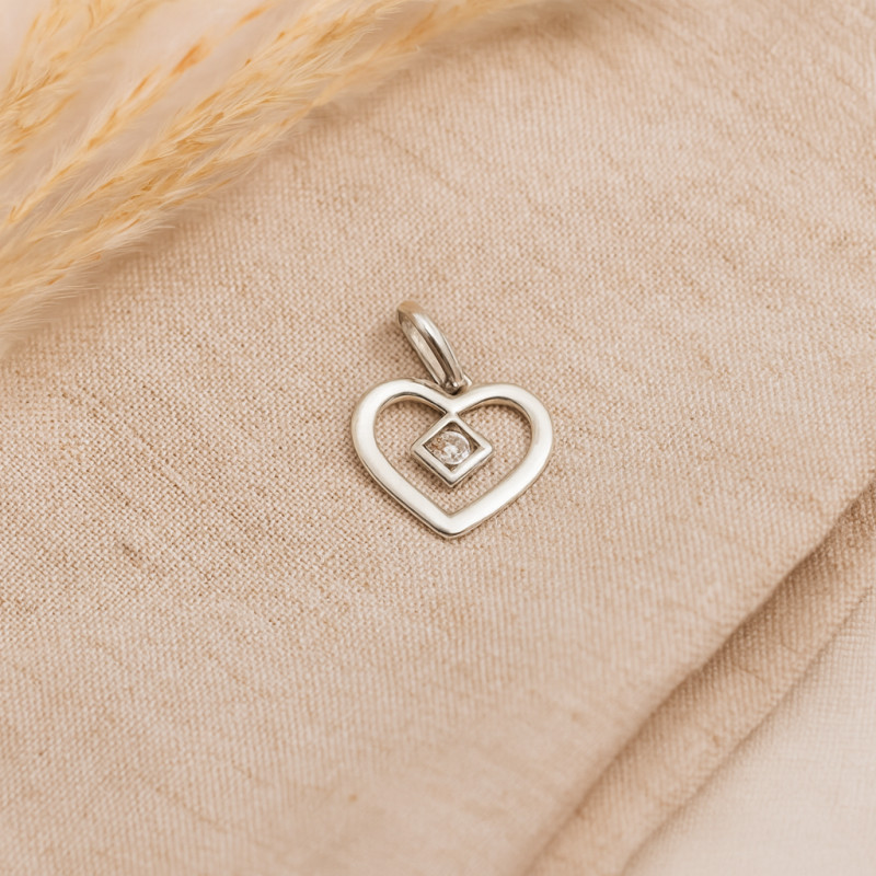 Pendentif Carador Coeur Or blanc 750/000