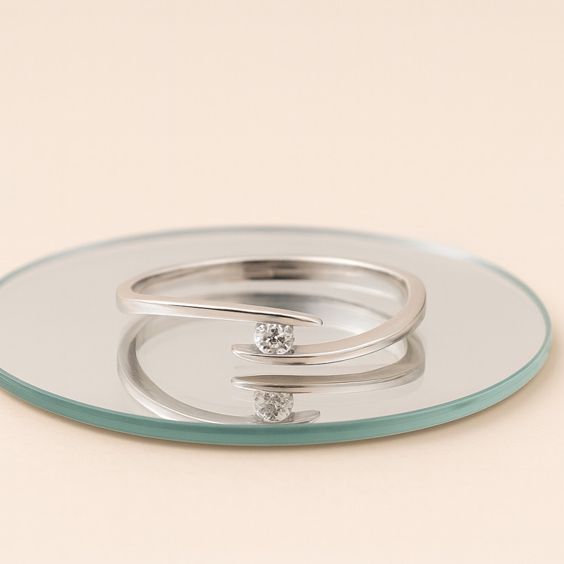 Bague Solitaire Carador Or Blanc 375/000