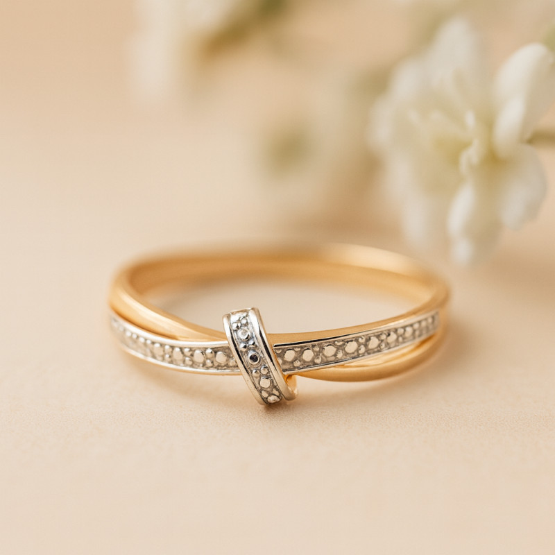 Bague trilogie femme carador en or jaune 750/000 et diamants