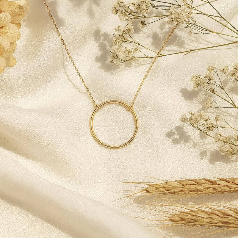 Collier Femme cercle minimaliste en or 750/000