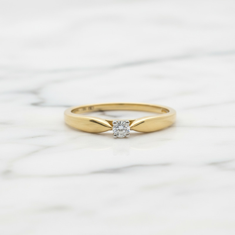 Bague Femme Carador Solitaire Diamant 0.07cts en Or Jaune 750/000