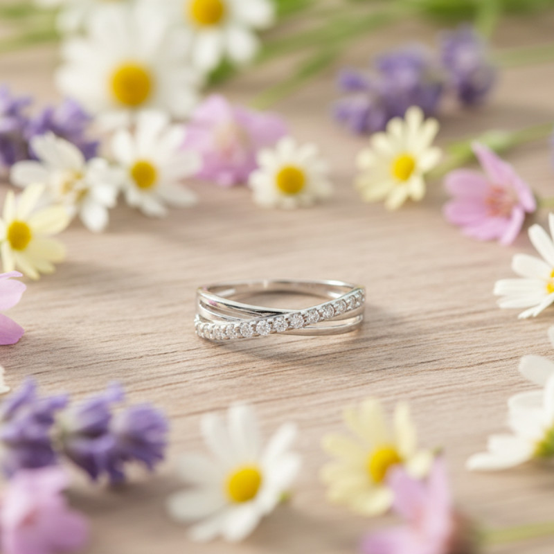 Bague Carador femme en Or Blanc 375/000 et oxyde de zirconium