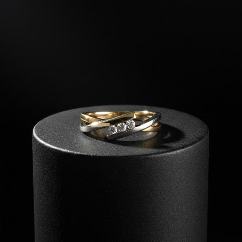 Bague trilogie femme Carador Or 375/000 et Oxyde de zirconium