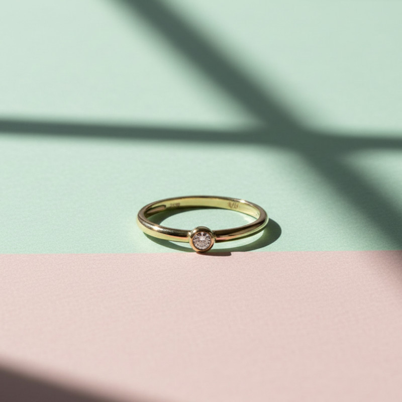 Bague Or Jaune 375/000 Diamant