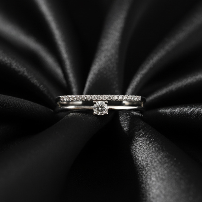 BAGUE femme OR blanc 375/000 diamant