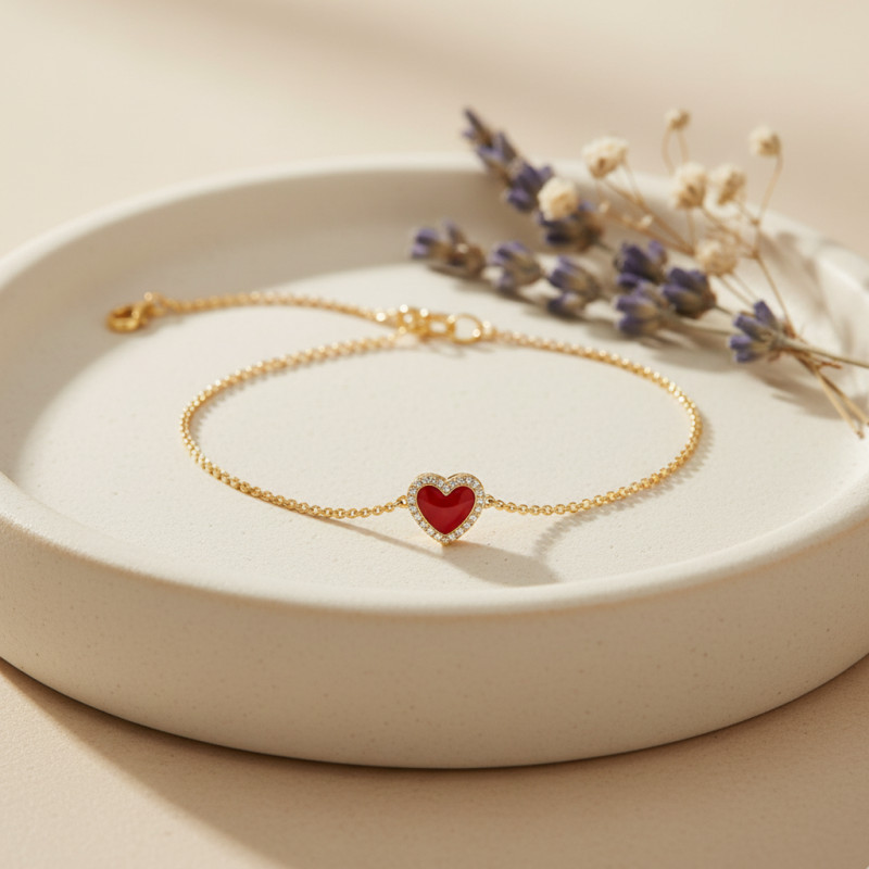 Bracelet Femme Carador - Plaqué Or - En forme de coeur