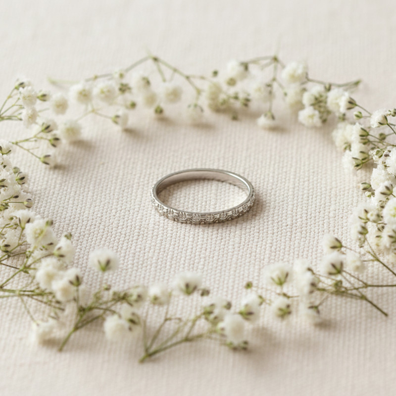 Alliance fantaisie or blanc