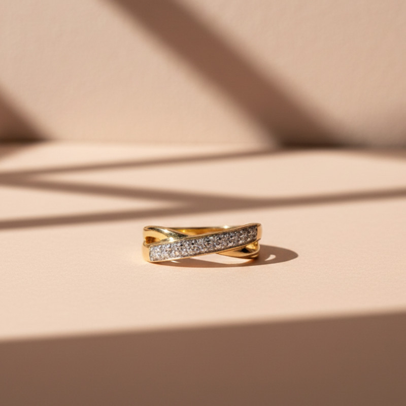 BAGUE BICOLORE DIAMANTS G-PK1 0 07 CTS