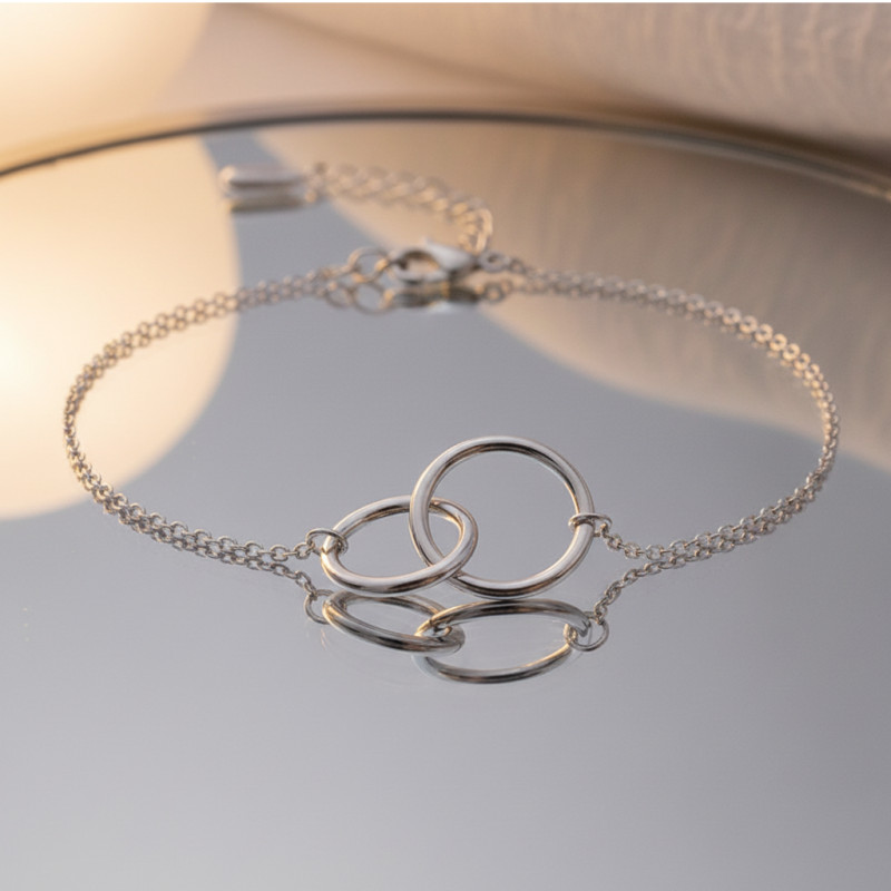 Bracelet cercles enlacés Carador en Argent 925/000