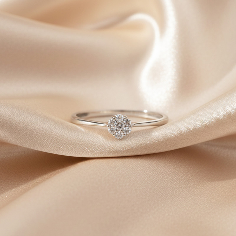 Bague Carador solitaire diamant serti pression en or 750/000