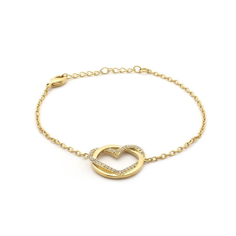 Bracelet plaqué or coeur carador