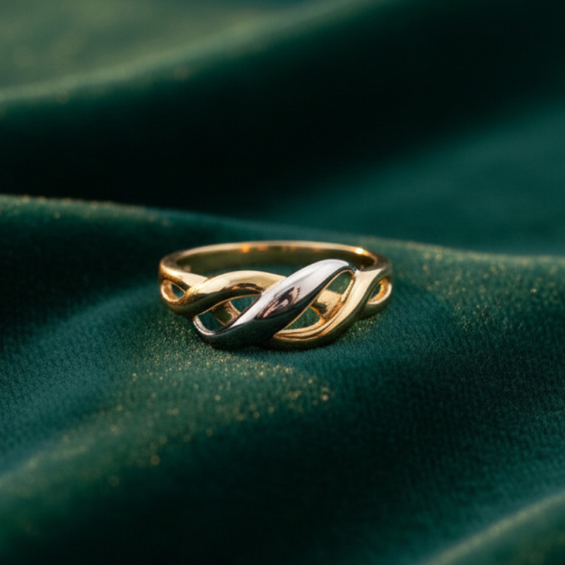 Bague fantaisie bicolore or 750/000