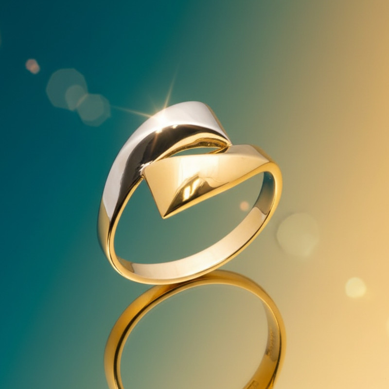 Bague bicolore CARADOR fantaisie or 750/000