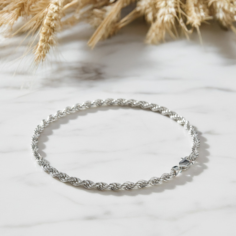 Bracelet Femme - Carador - Argent rhodié, maille corde