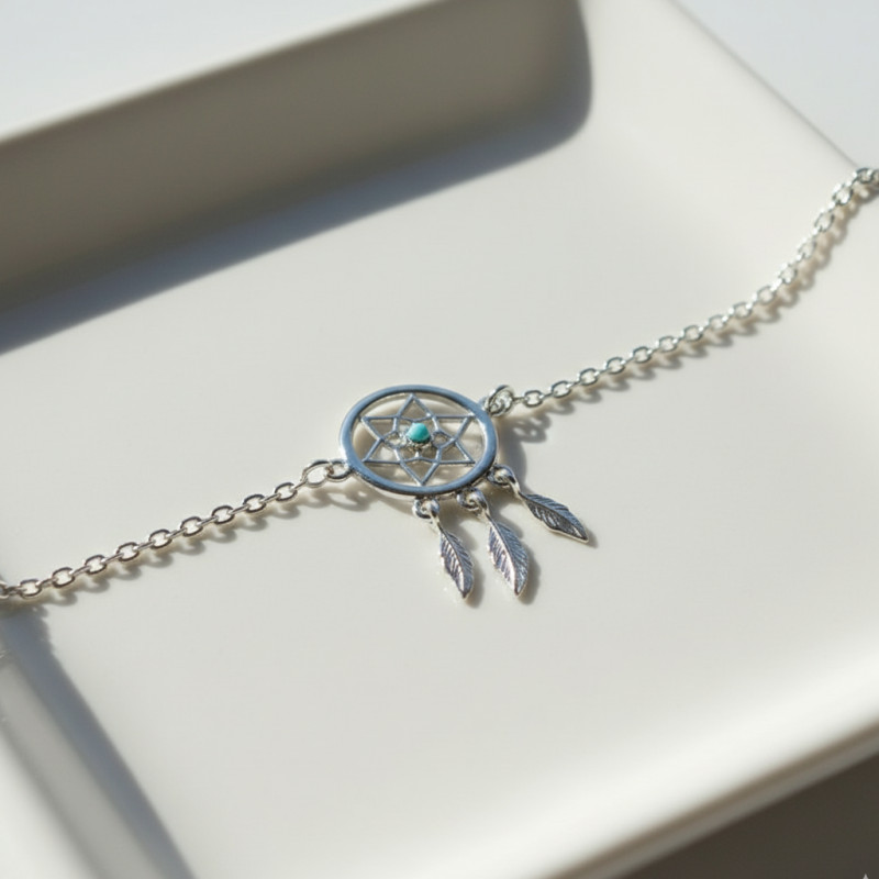 Bracelet Carador - Femme - Argent rhodié et pierre synthétique