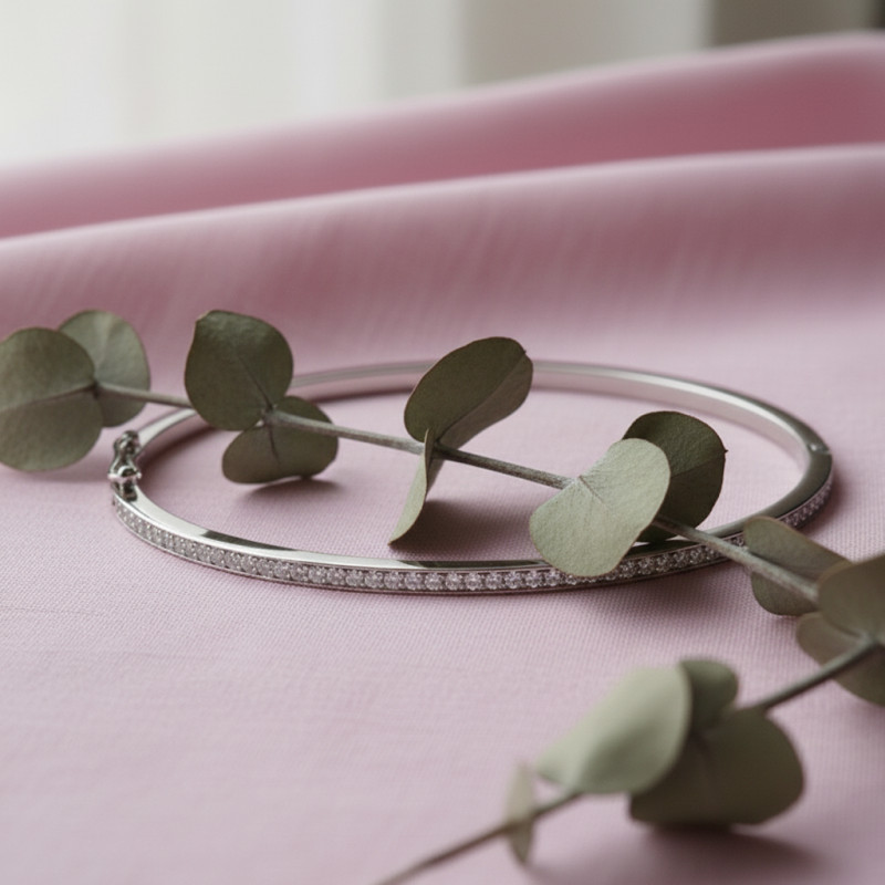 Bracelet Jonc Femme Carador - Argent, Oxydes de zirconium